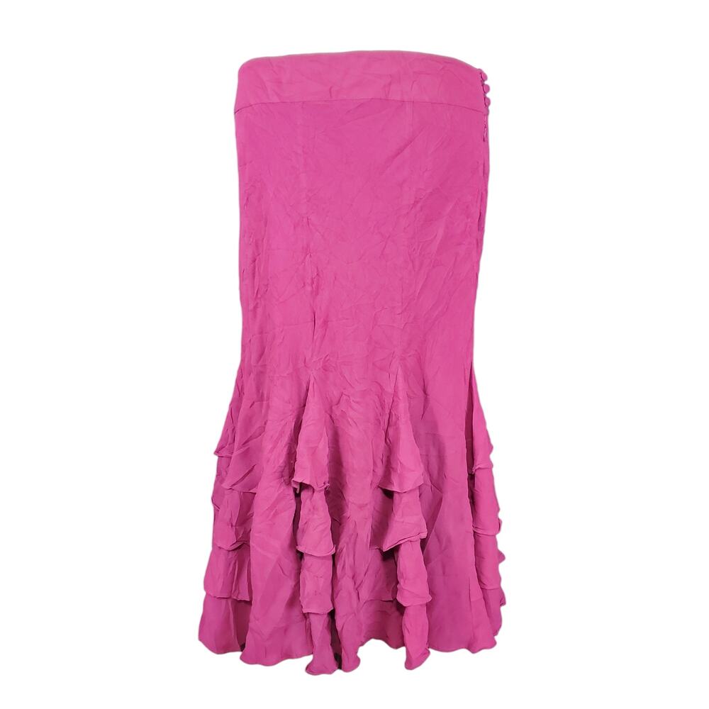 Silk Fairycore Skirt Asymmetrical Hem Magenta Midi Coast - Size 14 - Picture 3 of 8
